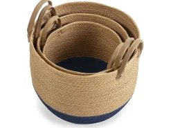 Best Conjunto de 3 cestas Tecla de fibra natural com alças, /natural. Acessórios De Arrumação|Cesto
