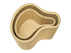 Conjunto de 2 mesas de apoio, caixas orgânicas rotim A45 cm x A33,5 cm cor natural MARSA^OZAIA Discount