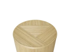 Online Conjunto de 2 mesas de apoio com arrumação redondas rotim D44 e D50 cor natural GABES Mesa De Apoio