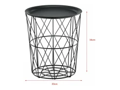 Conjunto de 3 mesas de encaixe mesa de centro/mesa de estar em metal com tampo removível 40x40x44 cm preta 03_0006057*Helloshop26 Hot