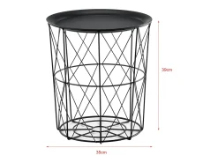 Conjunto de 3 mesas de encaixe mesa de centro/mesa de estar em metal com tampo removível 40x40x44 cm preta 03_0006057*Helloshop26 Hot