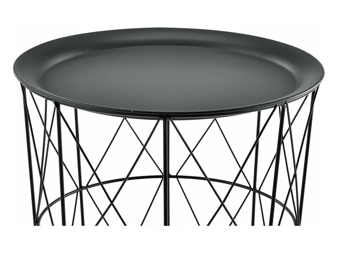 Conjunto de 3 mesas de encaixe mesa de centro/mesa de estar em metal com tampo removível 40x40x44 cm preta 03_0006057*Helloshop26 Hot