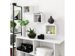 Conjunto de 3 Prateleiras Suspensas 25x25cm Brancas - Montagem Fácil^Akord Hot