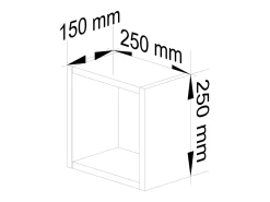Conjunto de 3 Prateleiras Suspensas 25x25cm Brancas - Montagem Fácil^Akord Hot