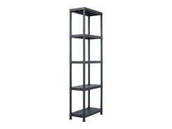 Conjunto de 5 prateleiras de armazenamento capacidade de 125 kg 60 x 30 x 180 cm plástico 02_0000673^Helloshop26 Hot
