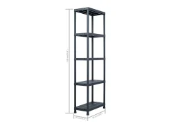 Conjunto de 5 prateleiras de armazenamento capacidade de 125 kg 60 x 30 x 180 cm plástico 02_0000673^Helloshop26 Hot