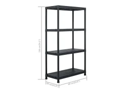 Conjunto de 5 prateleiras de armazenamento 60 x 30 x 138 cm plástico 02_0000674*Helloshop26 Best