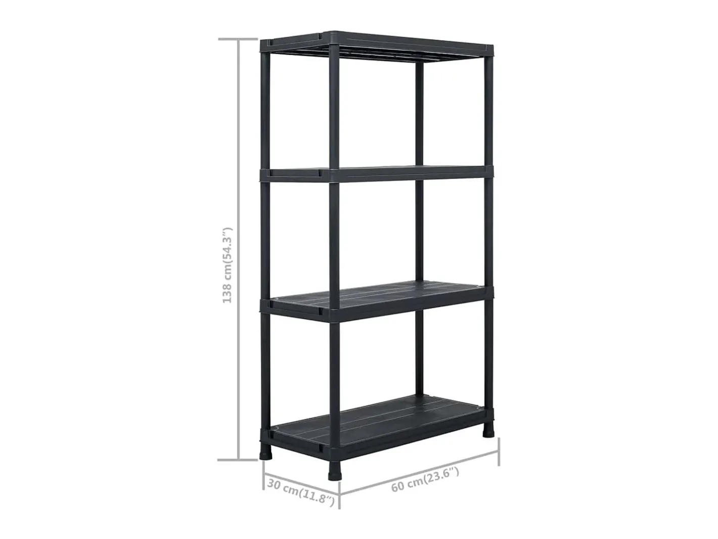 Conjunto de 5 prateleiras de armazenamento 60 x 30 x 138 cm plástico 02_0000674*Helloshop26 Best