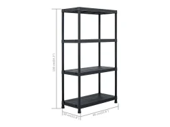Clearance Conjunto de 2 prateleiras de armazenamento 60 x 30 x 138 cm plástico 02_0000670 Prateleira