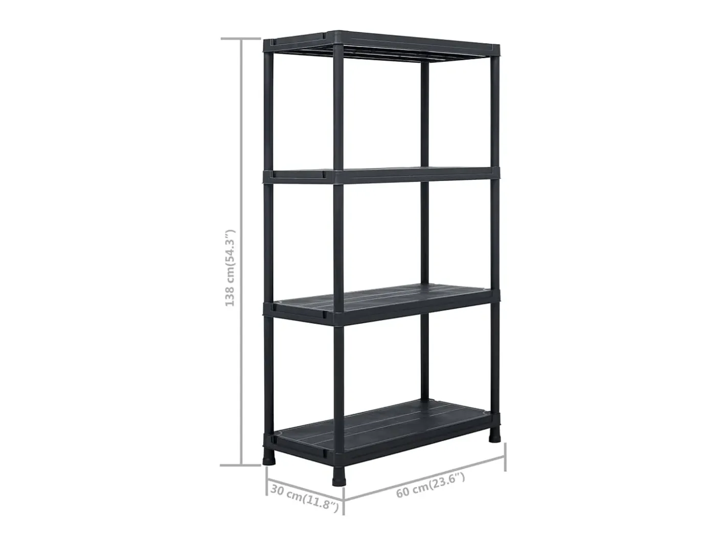 Clearance Conjunto de 2 prateleiras de armazenamento 60 x 30 x 138 cm plástico 02_0000670 Prateleira