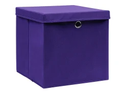 vidaxl Acessórios De Arrumação*Conjunto de Caixas de Arrumação com Tampa em Tecido Roxo - 4 Peças 32x32x32 cm Violeta