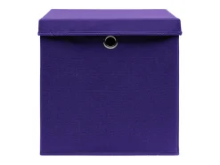vidaxl Acessórios De Arrumação*Conjunto de Caixas de Arrumação com Tampa em Tecido Roxo - 4 Peças 32x32x32 cm Violeta