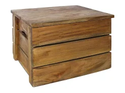 vidaxl Acessórios De Arrumação*Conjunto de caixas de arrumação 2 pcs madeira de mogno maciça Natural claro