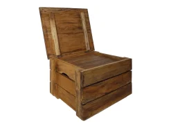vidaxl Acessórios De Arrumação*Conjunto de caixas de arrumação 2 pcs madeira de mogno maciça Natural claro