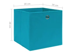 Conjunto de Caixas de Arrumação Dobráveis em Tecido Azul-Bebé - 4 Peças 28x28 cm*vidaxl