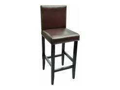 Conjunto de dois bancos de bar de design com assentos em couro sintético marrom 1202096*Helloshop26 New