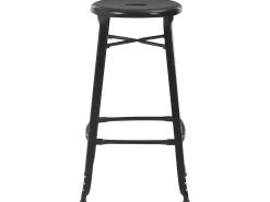 Conjunto de duas banquetas de bar de design assento em aço preto 1202089^Helloshop26 Hot