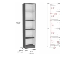 TuHome Biblioteca*Conjunto de estantes para escritório em melamina de 3 peças com prateleiras e 4 portas , 180.6 cm X 152.8 cm X 29.9 cm , Multicolor Multicor