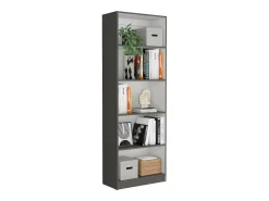 TuHome Biblioteca*Conjunto de estantes para escritório em melamina de 3 peças com prateleiras e 4 portas , 180.6 cm X 152.8 cm X 29.9 cm , Multicolor Multicor