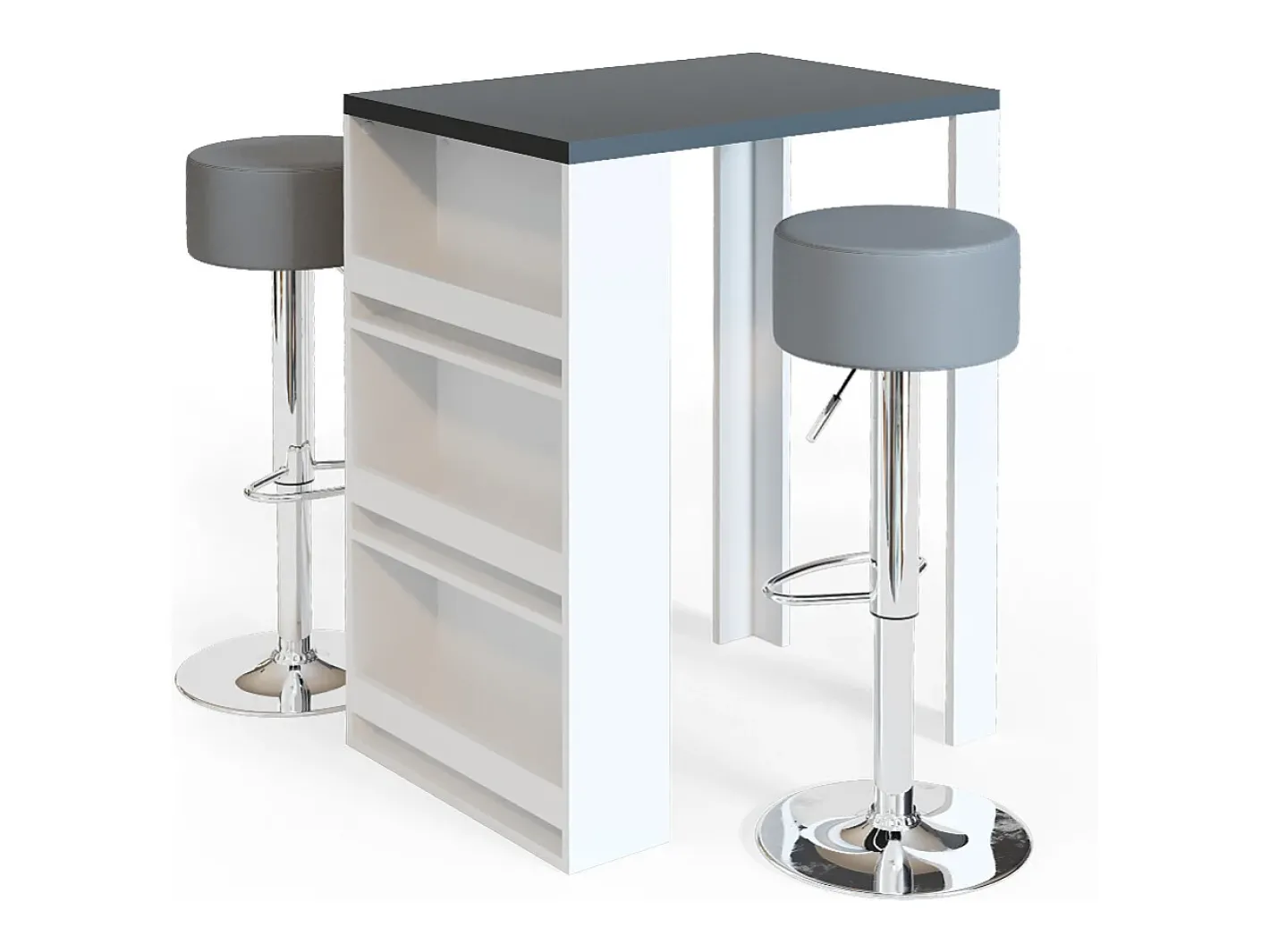 Vicco Móvel De Bar*Conjunto de mesa de bar antracite/branco 57x80x106 Cinza antracite