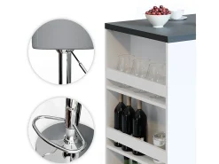 Vicco Móvel De Bar*Conjunto de mesa de bar antracite/branco 57x80x106 Cinza antracite