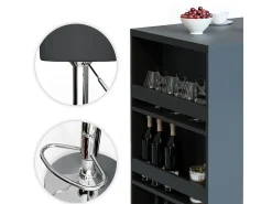 Vicco Móvel De Bar*Conjunto de mesa de bar antracite 57x80x106 Cinza antracite