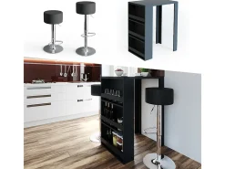 Vicco Móvel De Bar*Conjunto de mesa de bar antracite 57x80x106 Cinza antracite