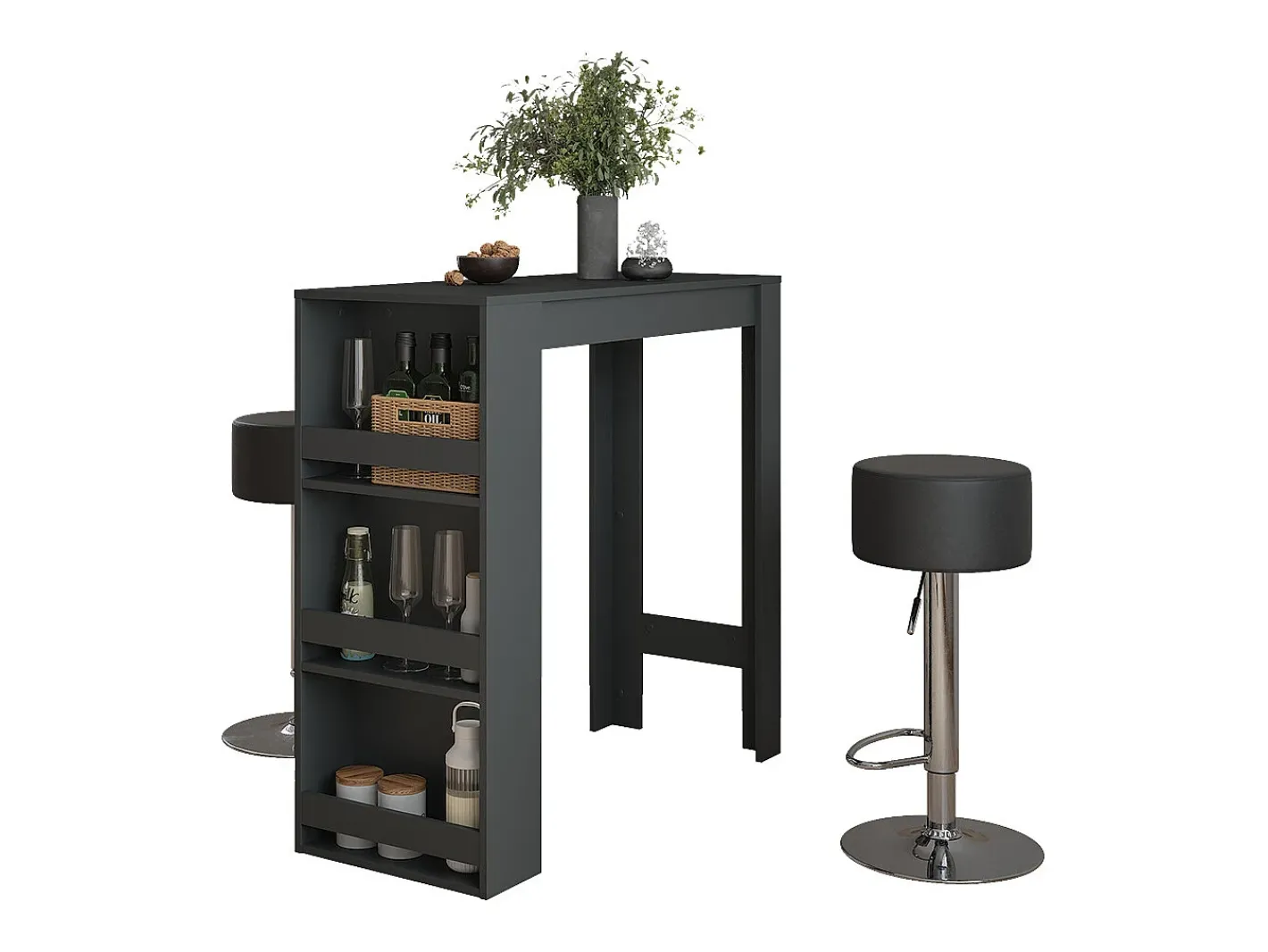 Vicco Móvel De Bar*Conjunto de mesa de bar antracite 45x110x106 repose Cinza antracite