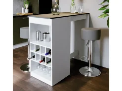 Sale Conjunto de mesa de bar branco/antracite 115x50x104.6 ross Móvel De Bar