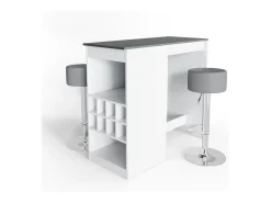 Sale Conjunto de mesa de bar branco/antracite 115x50x104.6 ross Móvel De Bar