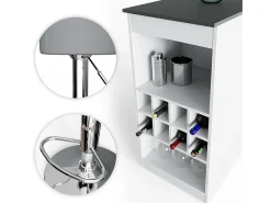 Sale Conjunto de mesa de bar branco/antracite 115x50x104.6 ross Móvel De Bar