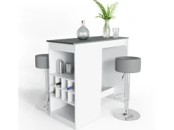 Sale Conjunto de mesa de bar branco/antracite 115x50x104.6 ross Móvel De Bar