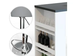 Vicco Móvel De Bar*Conjunto de mesa de bar /cinza 57x117x106 Branco