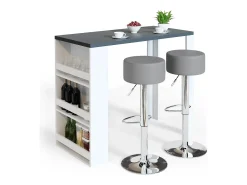Vicco Móvel De Bar*Conjunto de mesa de bar /cinza 57x117x106 Branco