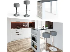 Vicco Móvel De Bar*Conjunto de mesa de bar /cinza 57x117x106 Branco