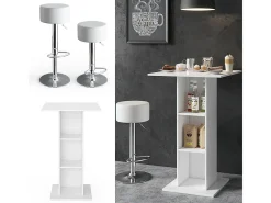 Vicco Móvel De Bar*Conjunto de mesa de bar 70x70x109 rodeo Branco