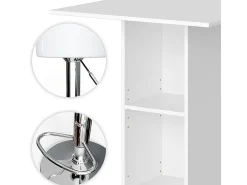 Vicco Móvel De Bar*Conjunto de mesa de bar 70x70x109 rodeo Branco
