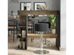 Vicco Móvel De Bar*Conjunto de mesa de bar carvalho antracite/goldkraft 108x50x103 dana Cinza antracite