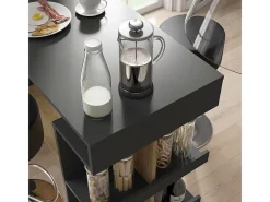 Vicco Móvel De Bar*Conjunto de mesa de bar carvalho antracite/goldkraft 108x50x103 dana Cinza antracite