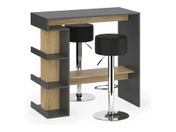 Vicco Móvel De Bar*Conjunto de mesa de bar carvalho antracite/goldkraft 108x50x103 dana Cinza antracite