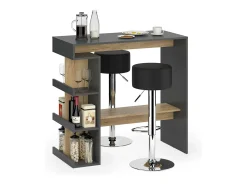 Vicco Móvel De Bar*Conjunto de mesa de bar carvalho antracite/goldkraft 108x50x103 dana Cinza antracite