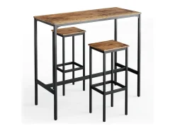 Vicco Móvel De Bar*Conjunto de mesa de bar madeira antiga 120x50x105 fyrk Castanho