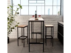Vicco Móvel De Bar*Conjunto de mesa de bar madeira antiga 120x50x105 fyrk Castanho