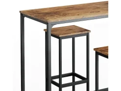 Vicco Móvel De Bar*Conjunto de mesa de bar madeira antiga 120x50x105 fyrk Castanho