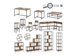 Vicco Móvel De Bar*Conjunto de mesa de bar madeira antiga 120x50x105 fyrk Castanho