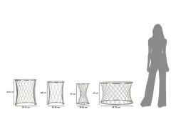 Outlet Conjunto de Mesas Auxiliares VKH571, Prata, 70x70x45 cm, Kendra Home Mesa De Apoio
