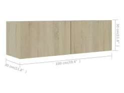 Conjunto de móveis armário aparador TV televisão sala de estar quarto sala 6 peças sonoma carvalho madeira projetada marrom 02_0025115*Helloshop26 Discount