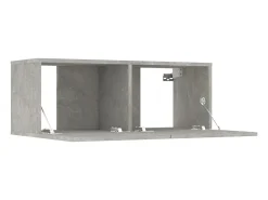 Conjunto de móveis armário aparador TV televisão sala de estar quarto sala 5 peças madeira projetada cinza 02_0024890*Helloshop26 Online