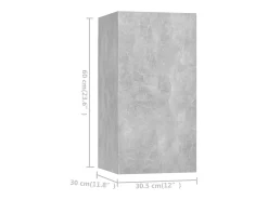 Conjunto de móveis armário aparador TV televisão sala de estar quarto sala de estar 4 peças madeira projetada cinza 02_0024719^Helloshop26