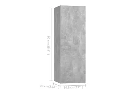 Conjunto de móveis armário aparador TV televisão sala de estar quarto sala de estar 4 peças madeira projetada cinza 02_0024719^Helloshop26